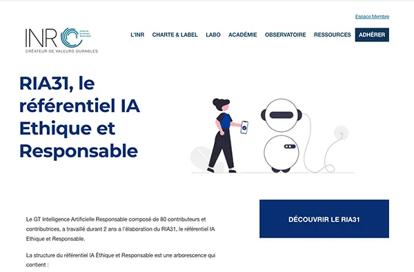 Vers une IA éthique SIte internet INR IA Ethique